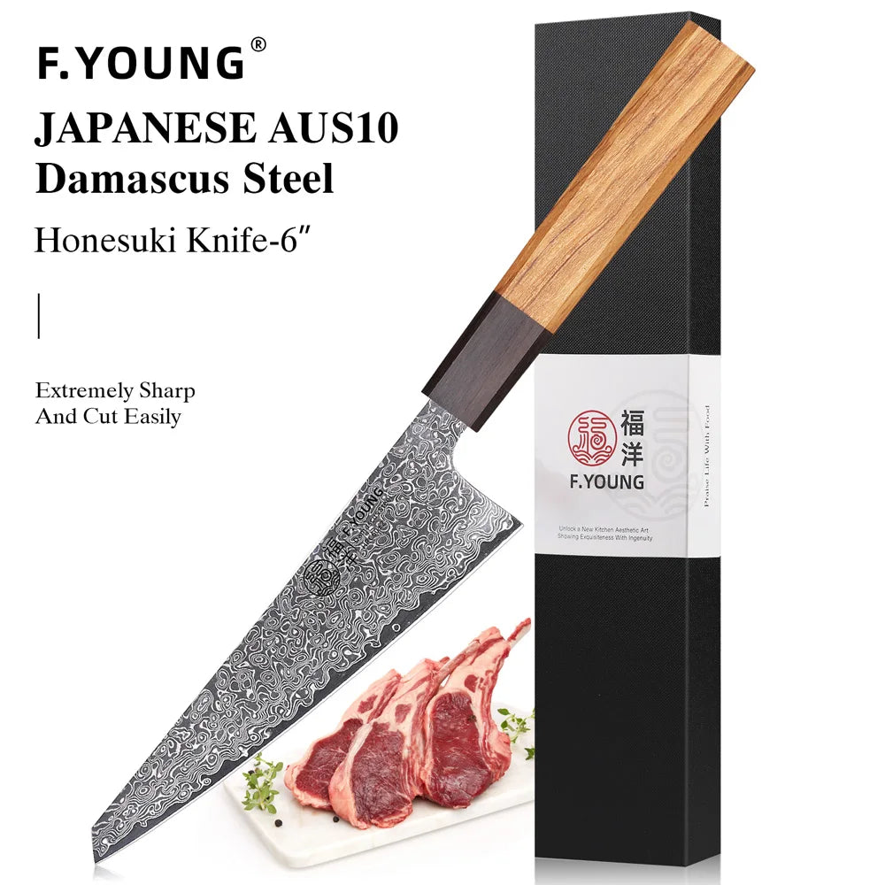 6-inch Honesuki Knife Damascus Steel Kitchen Chef Knives