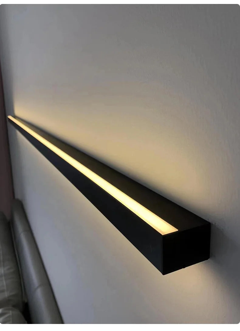 Wall lamp long strip black background