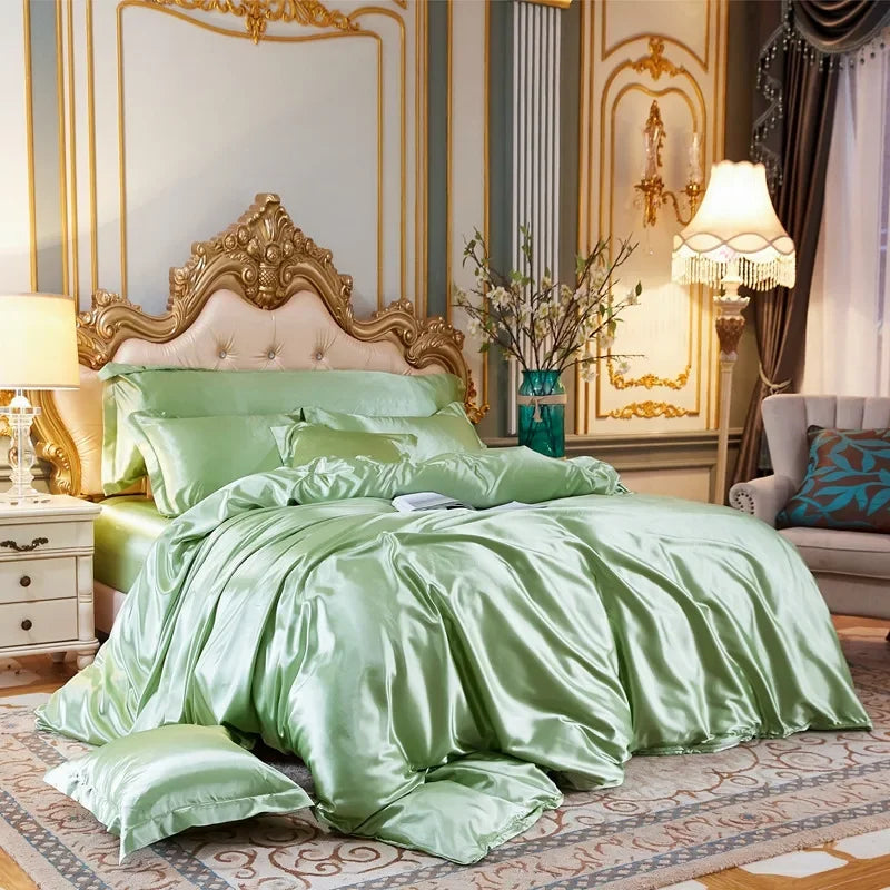 Satin Bedding Set, Duvet Cover, Bed Sheet, Pillowcase,
