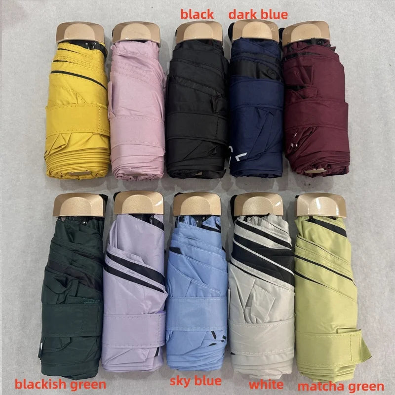 Mini Sun, Rain Pocket Umbrella, Vinyl, Folding