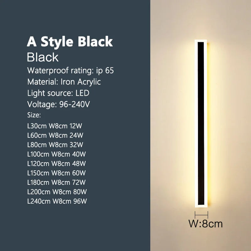 Waterproof LED strip background wall lamp