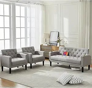 3-Pc. Loveseat Sofa Set, USB Ports, Cupholders