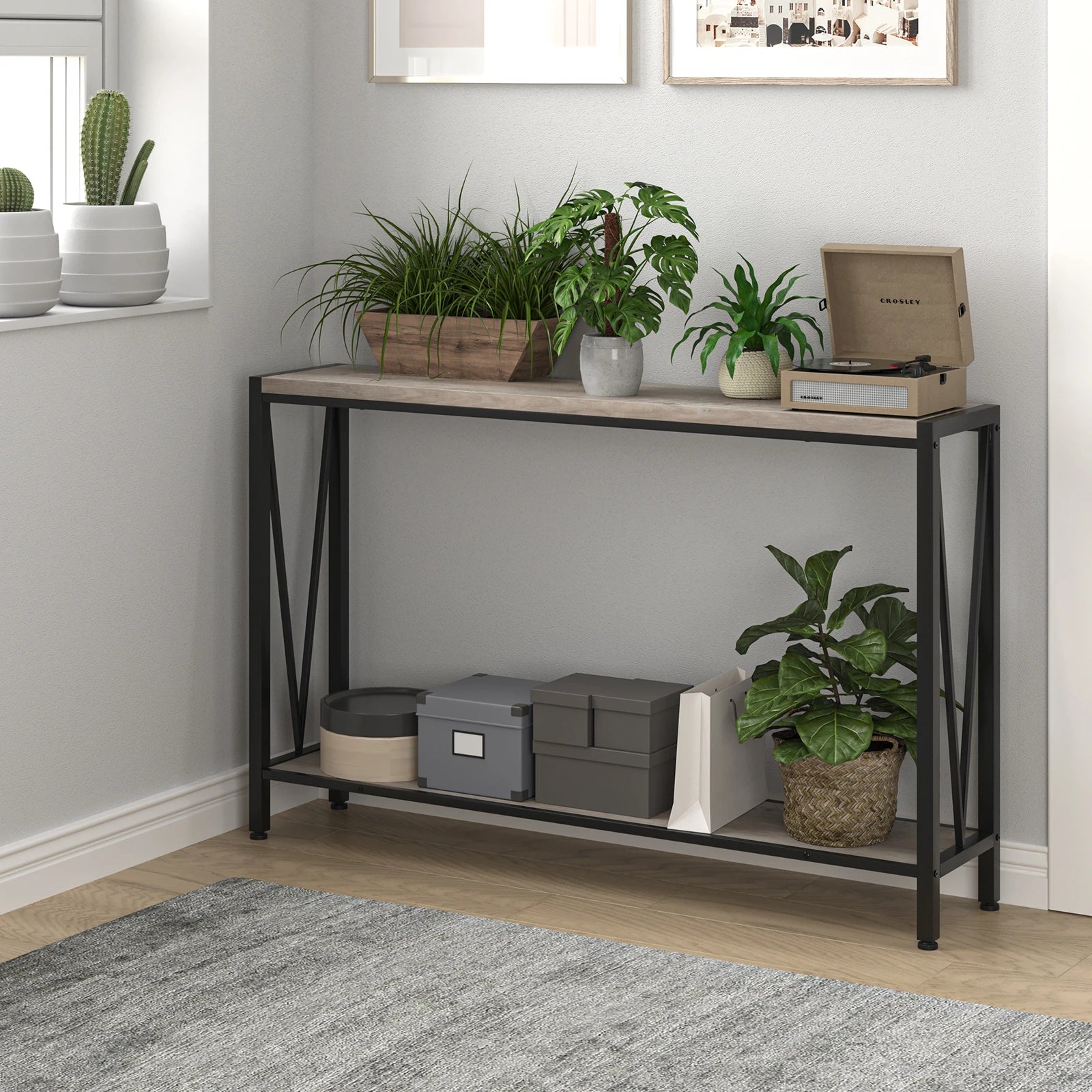 Console Table, 2-Tier with Shelf
