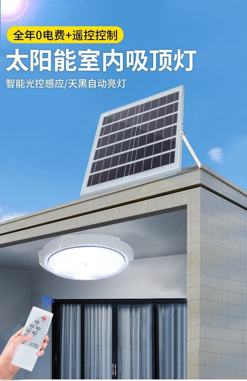 Solar Ceiling Light, Outdoor Indoor, Remote Control