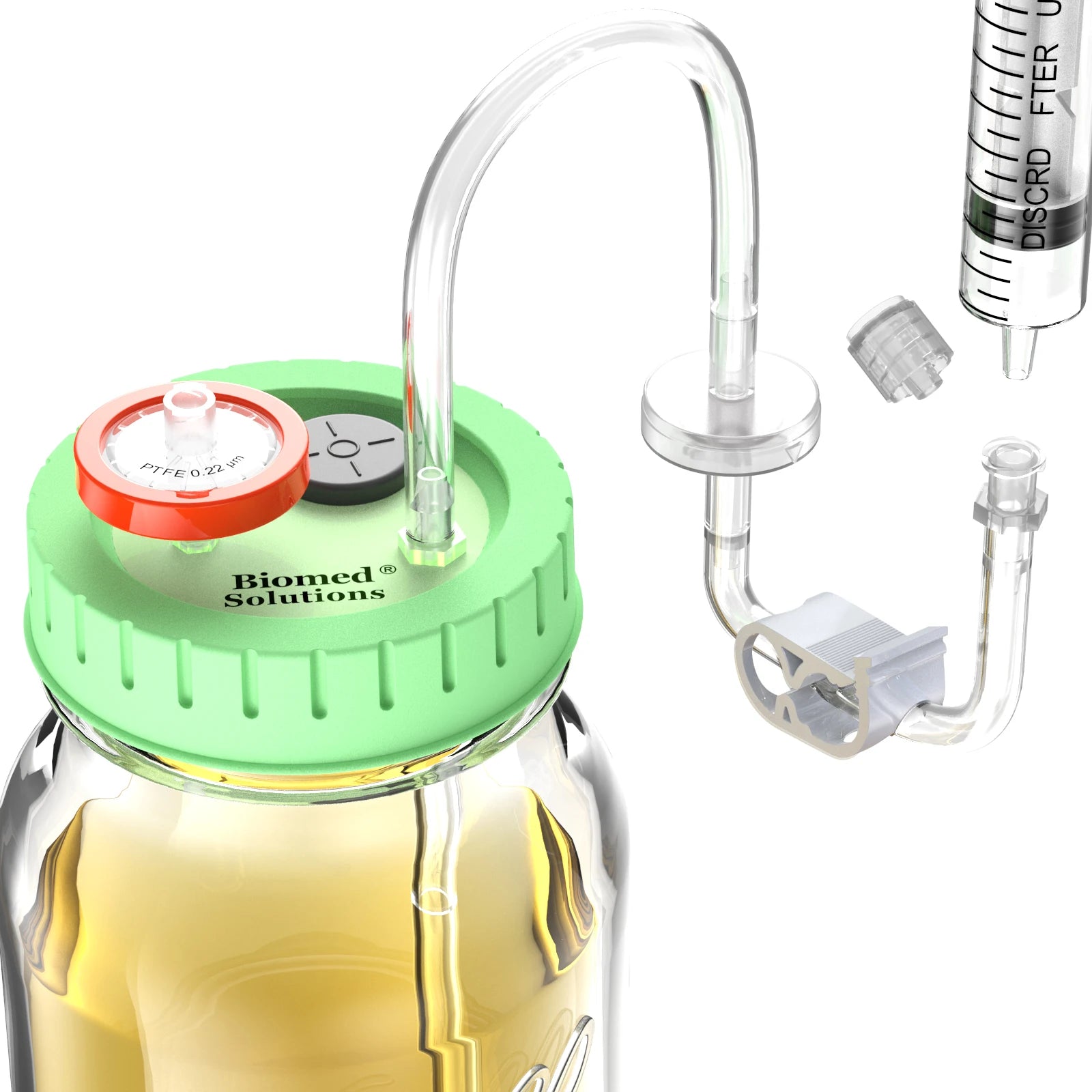 Liquid Culture Lid, Tubing, Media Extraction Mason Jar