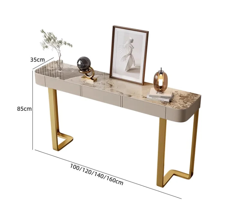 Slate Porch Side Table With Drawer