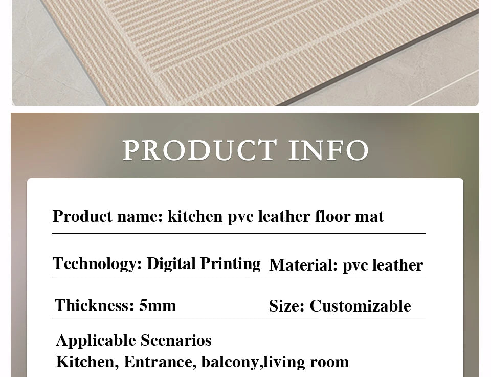 Waterproof, Oil-proof, Non-slip Floor Mats, Area Rugs
