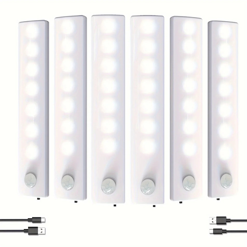 6 Pack Motion Sensor Light Indoor USB-C Rechargeable