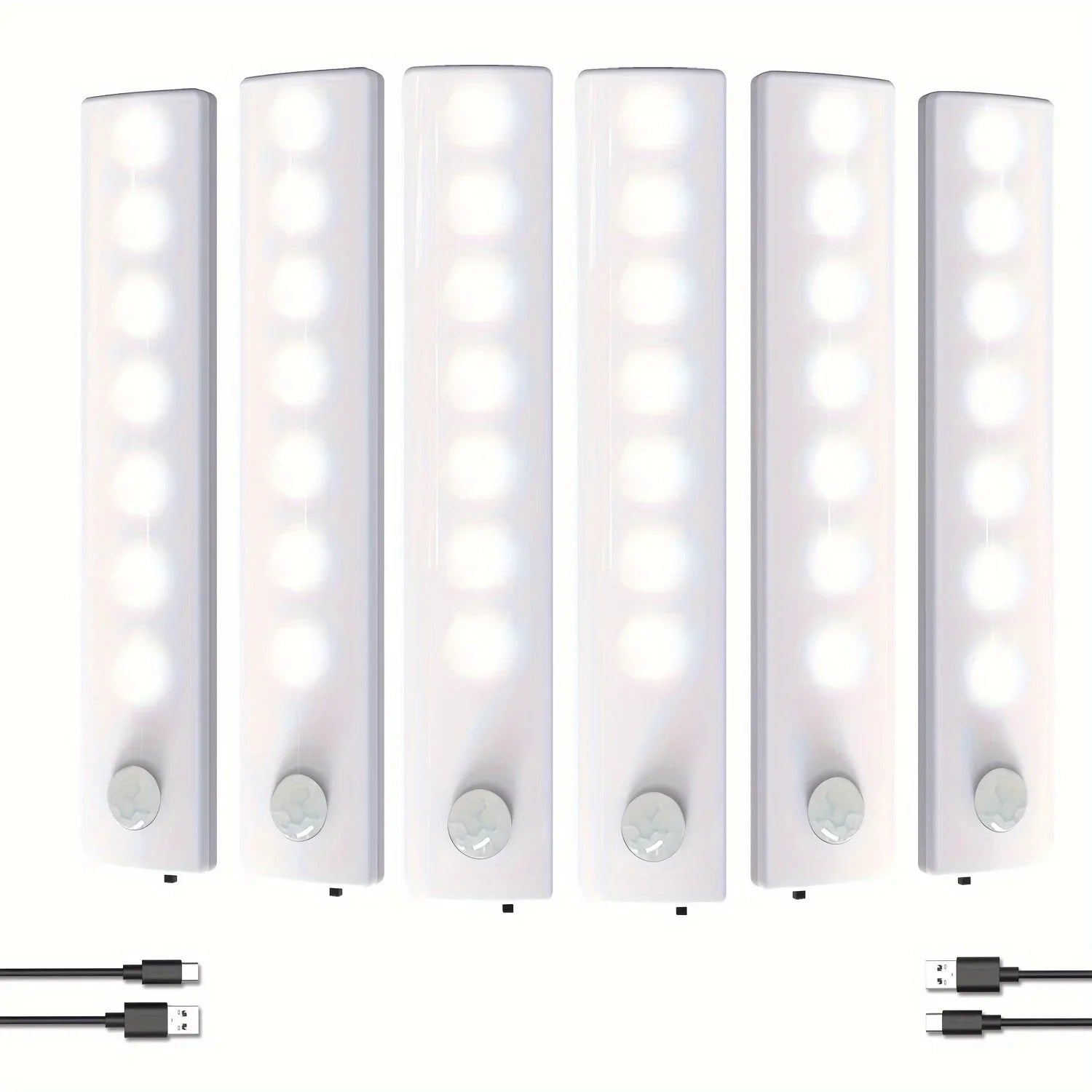 6 Pack Motion Sensor Light Indoor USB-C Rechargeable