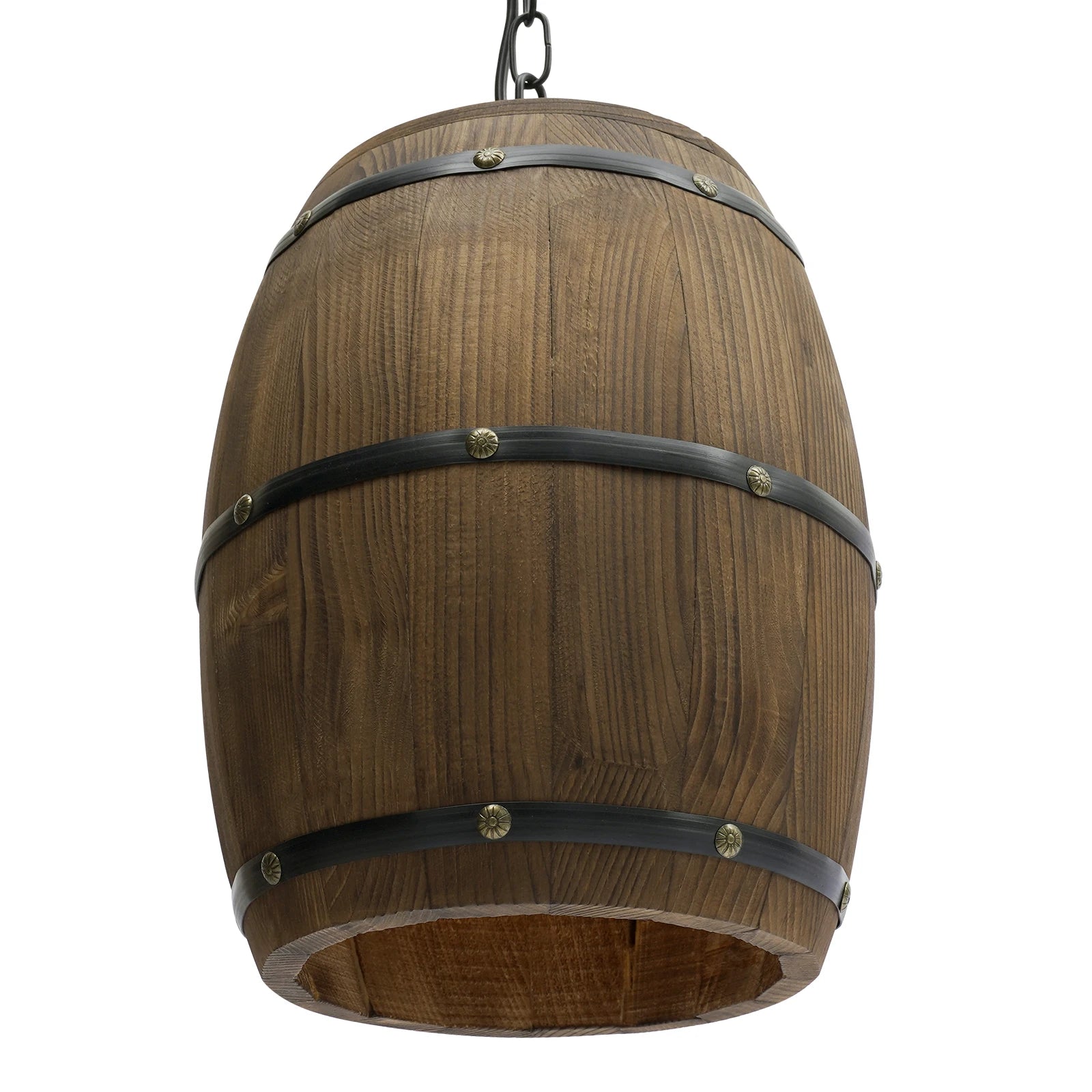 Wood Wine Barrel Pendant Light, Industrial Ceiling Lamp