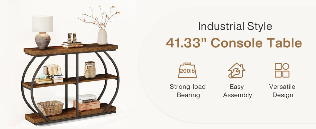 41.3" Console Table, 3-Tier Entryway Table