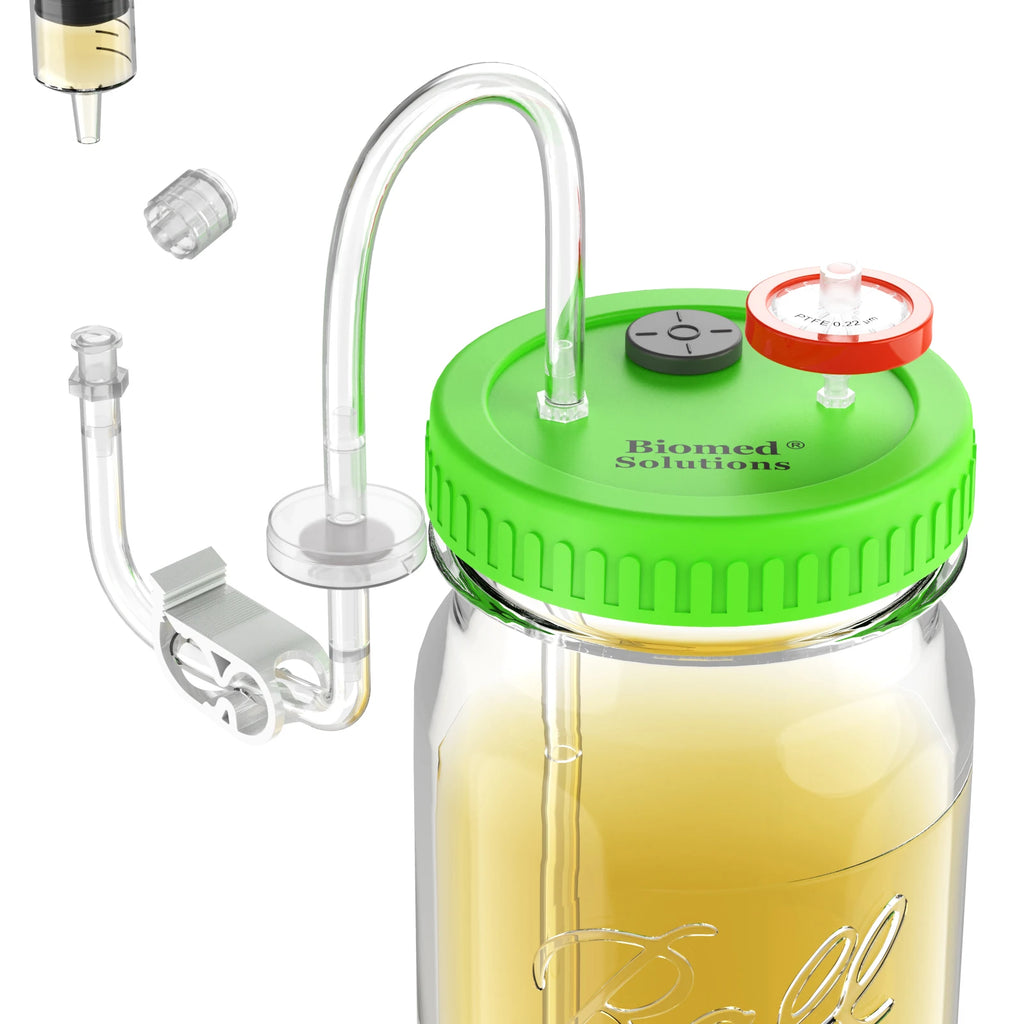 Liquid Culture Lid, Tubing, Media Extraction Mason Jar