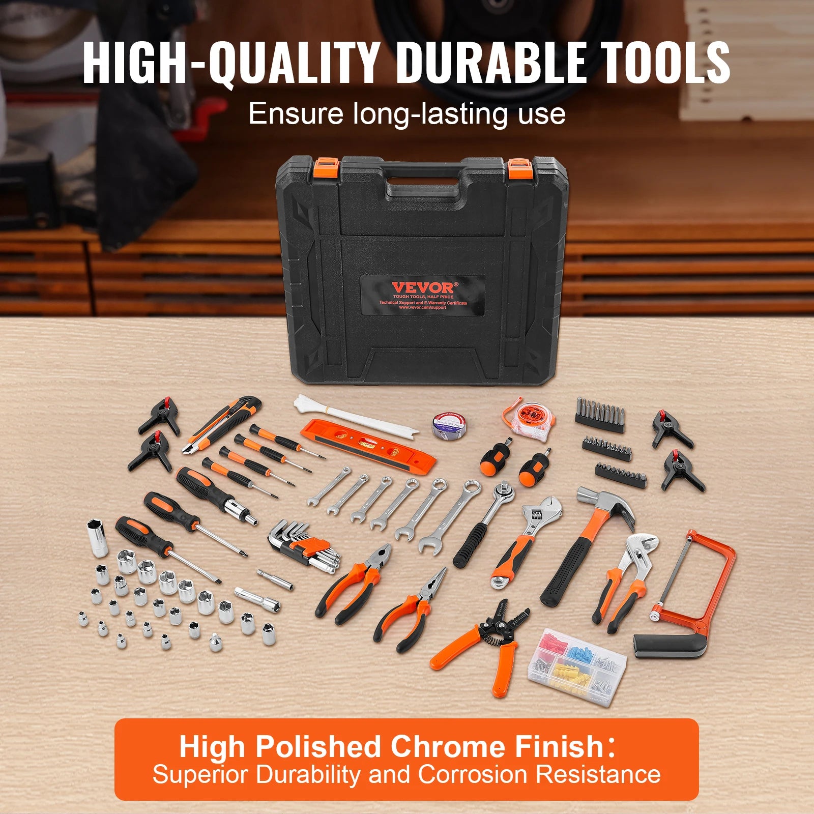 SucceBuy Tool Kit Home Repairing Tool Kit with Portable Tool Storage Case Home Maintenance DIY Projects and Automotive Repair