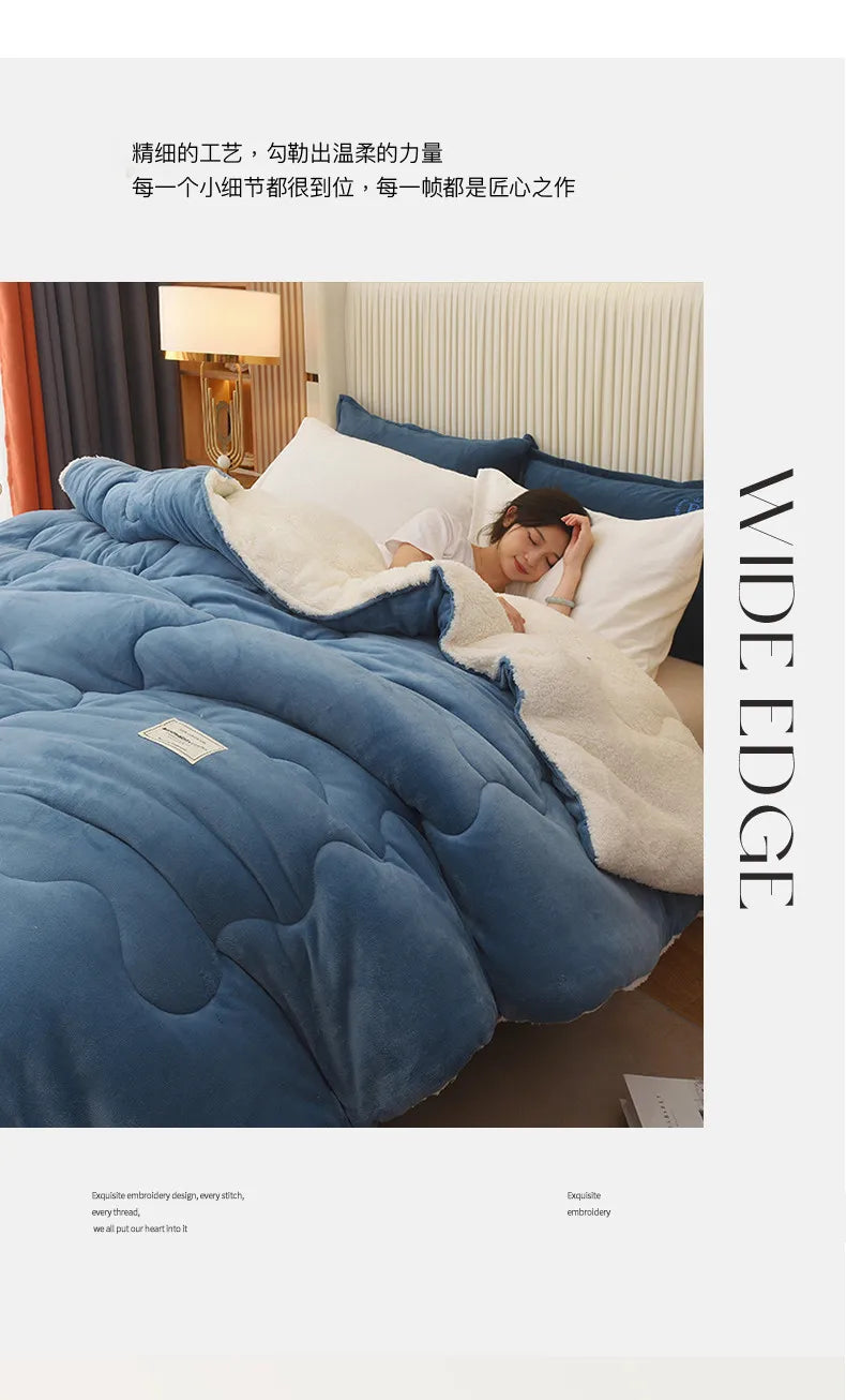 double-sided lamb wool quilt, Various Colors, Sizes