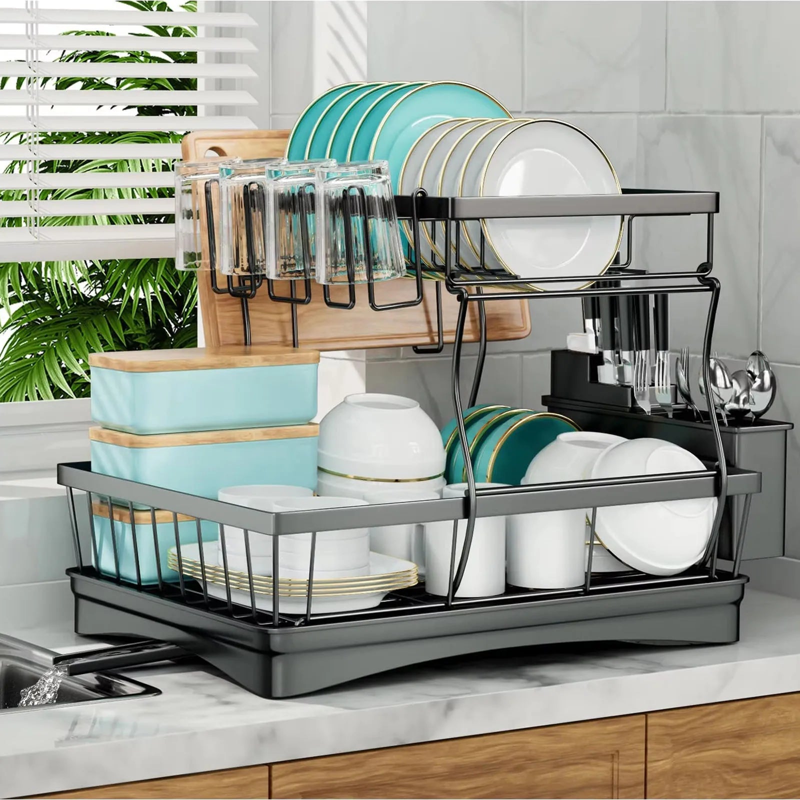 2-tier dish drying rack