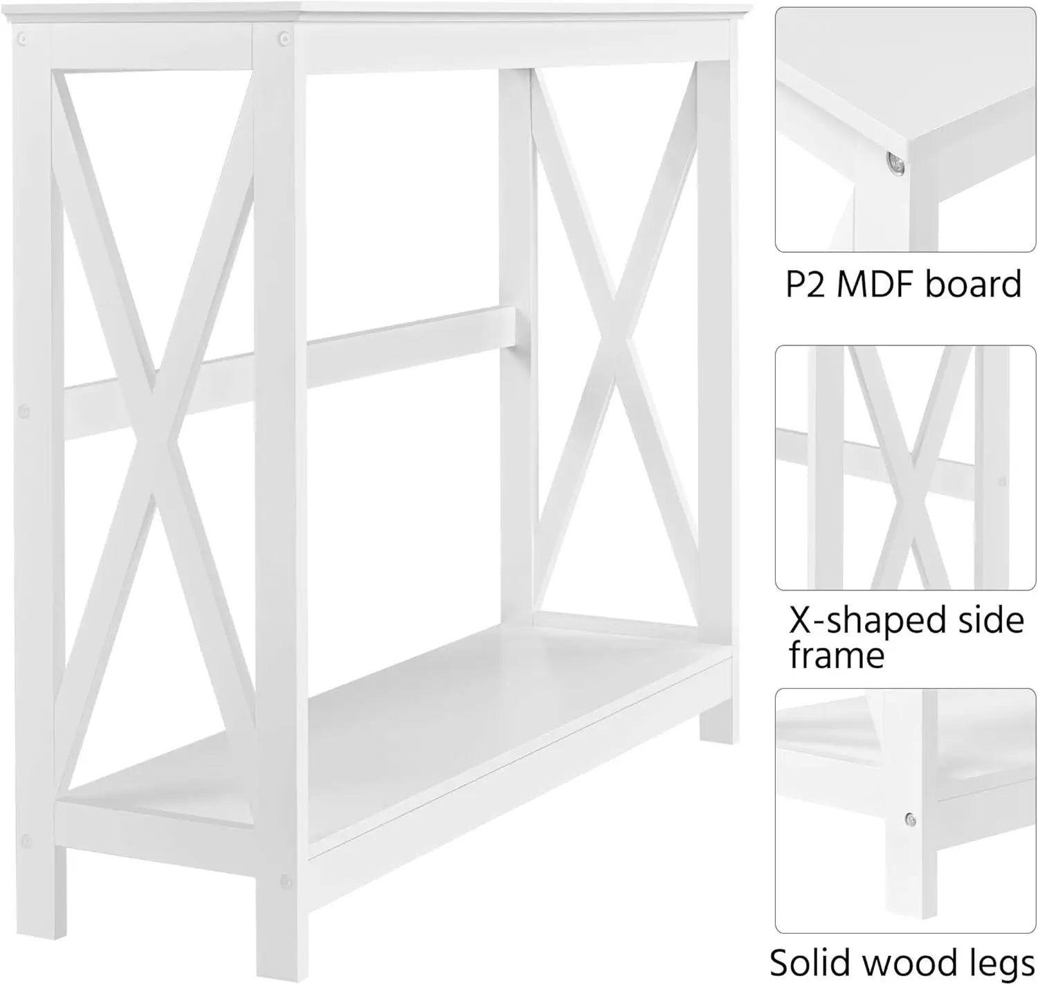 2-Tier Sofa Table Accent Table w/Storage Shelf