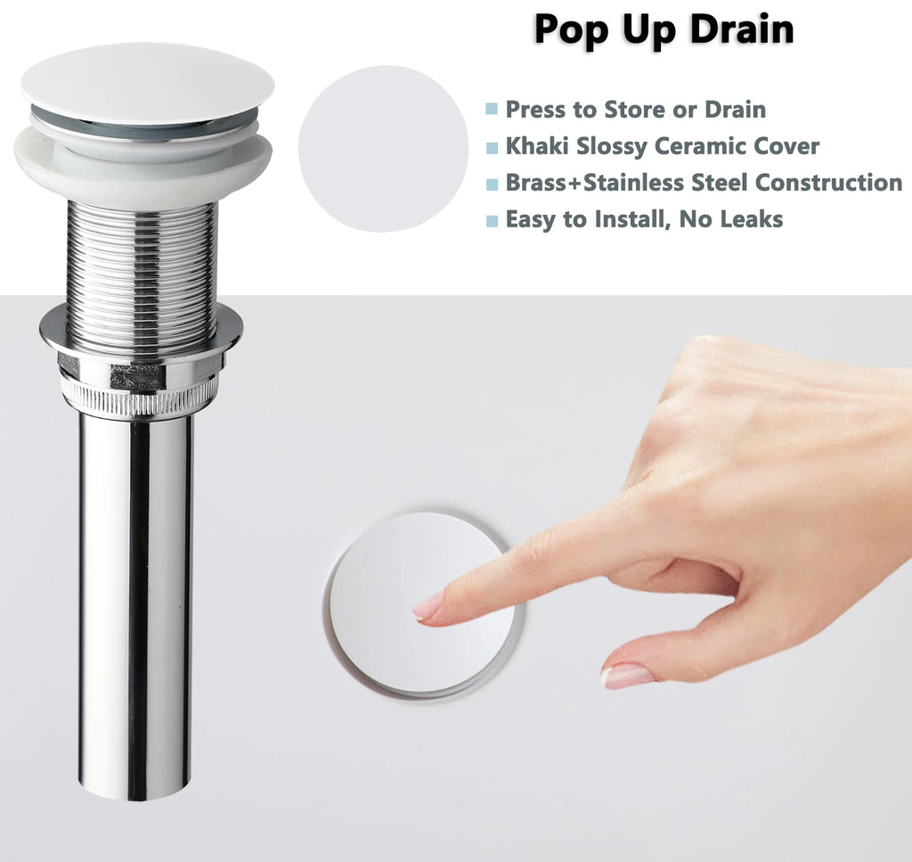 Blue Vessel Sink Deck Mounted, One Handle Faucet, Drain Set