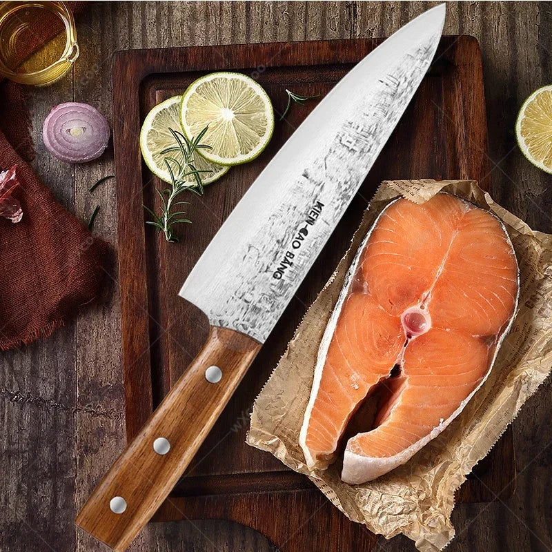 1-5pcs Japanese Kitchen Knives Set Stainless Steel Forged