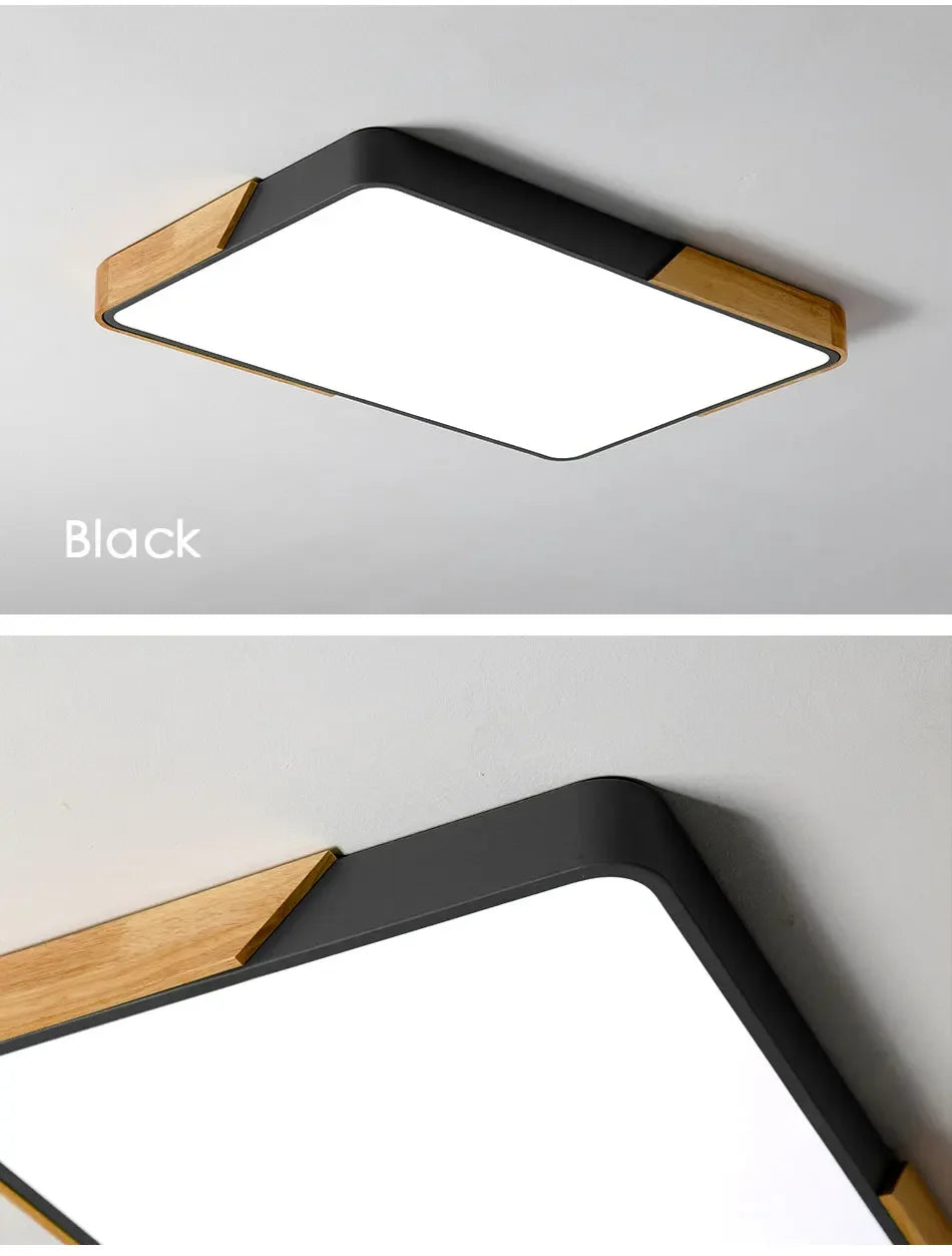 LED Ceiling Light, Wood Plus Multicolors