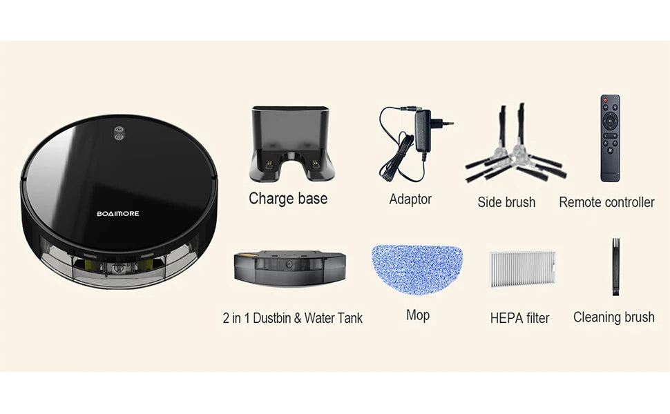Robot Vacuum Cleaner, Mop, WiFi/Voice, Auto-Recharge