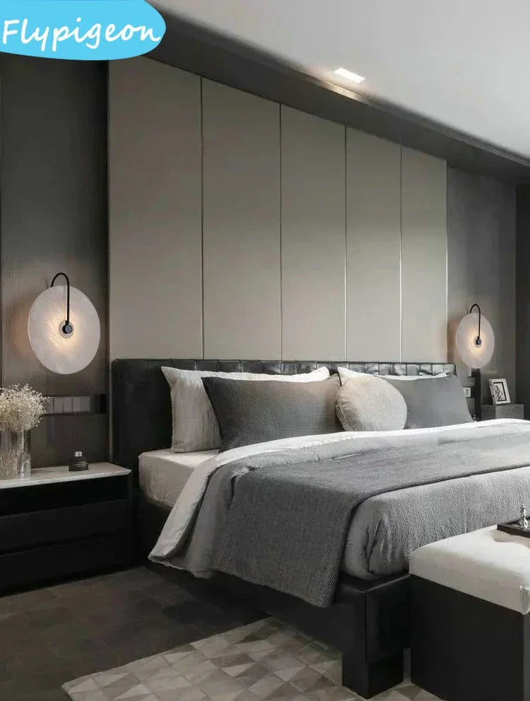 White LED Wall Lamp, Stone Design, Indoor Lighting