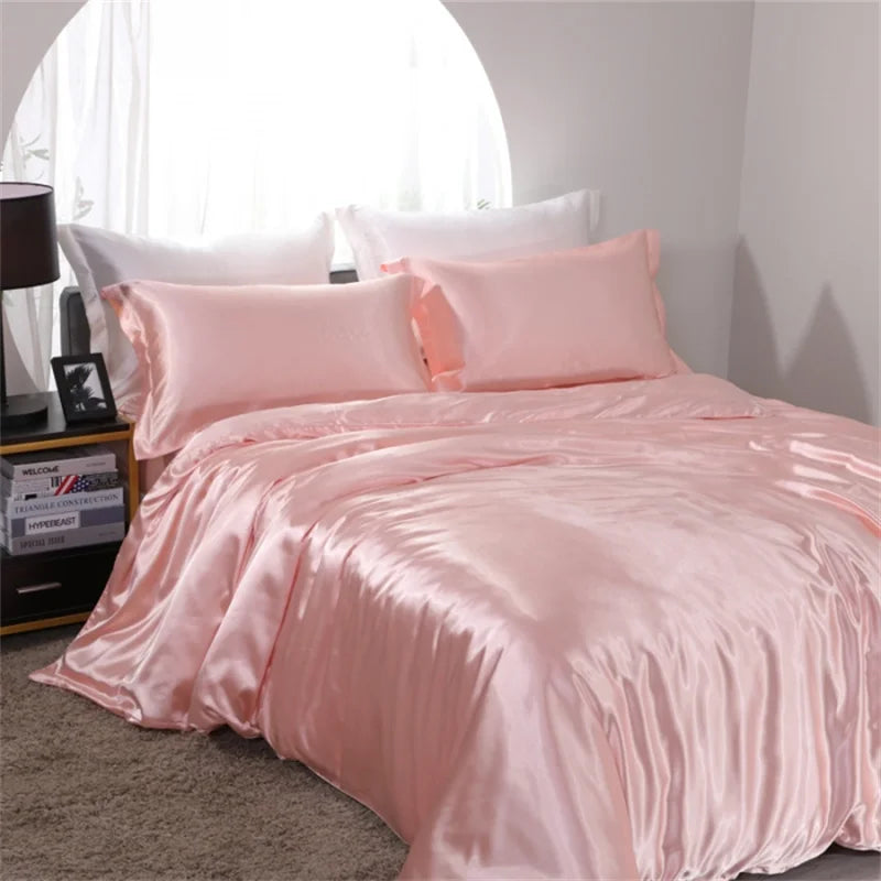 Satin Bedding Set, Duvet Cover, Sheets, Pillowcases