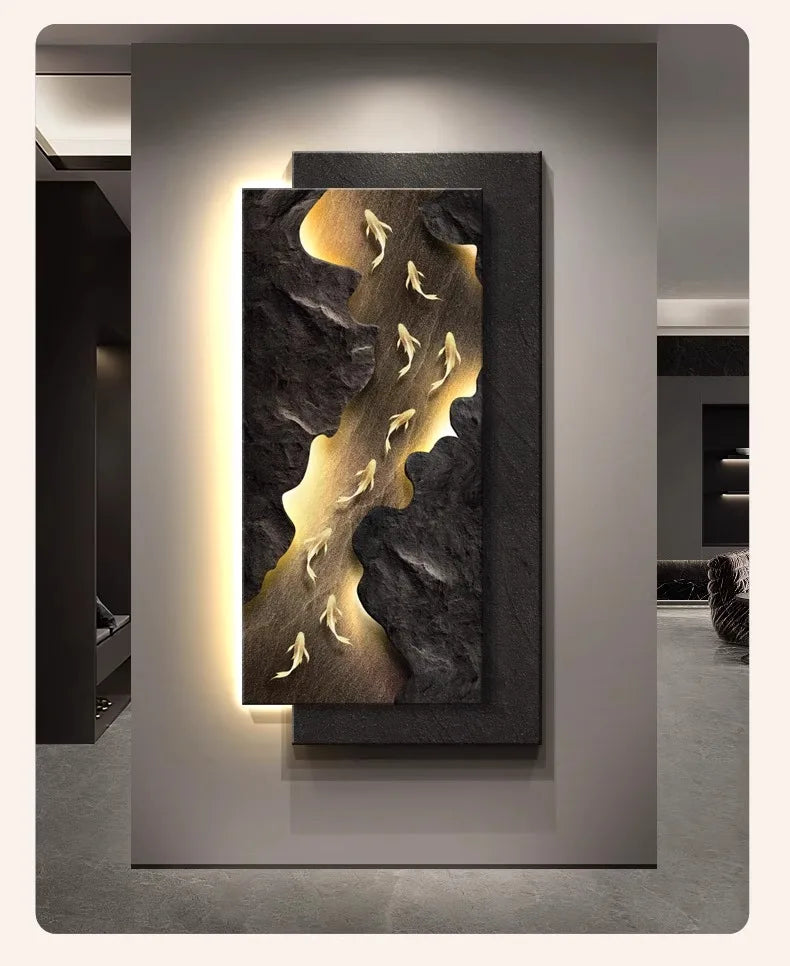 Led, Koi Fish Hanging Art Wall Lamps