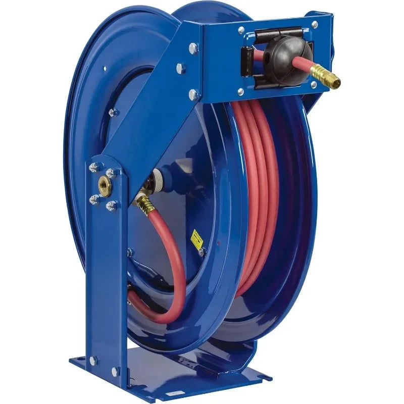 Retractable Air/Water Low-Pressure Hose Reel, 50' Capacity