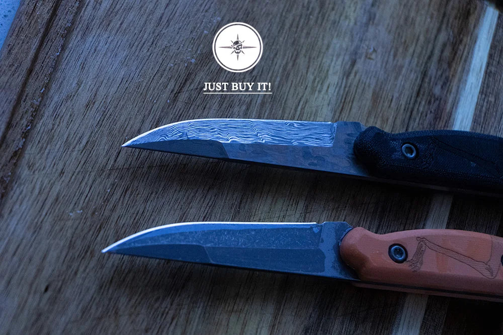 Damascus Steel, Wood Handle Fixed Blade Knife