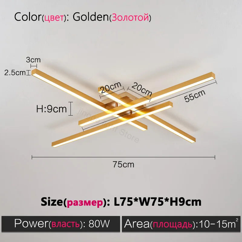 square led ceiling lamp, strip lights, black, white