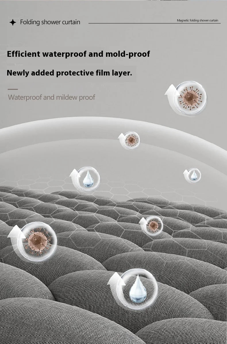 Bathroom Folding Shower Curtain