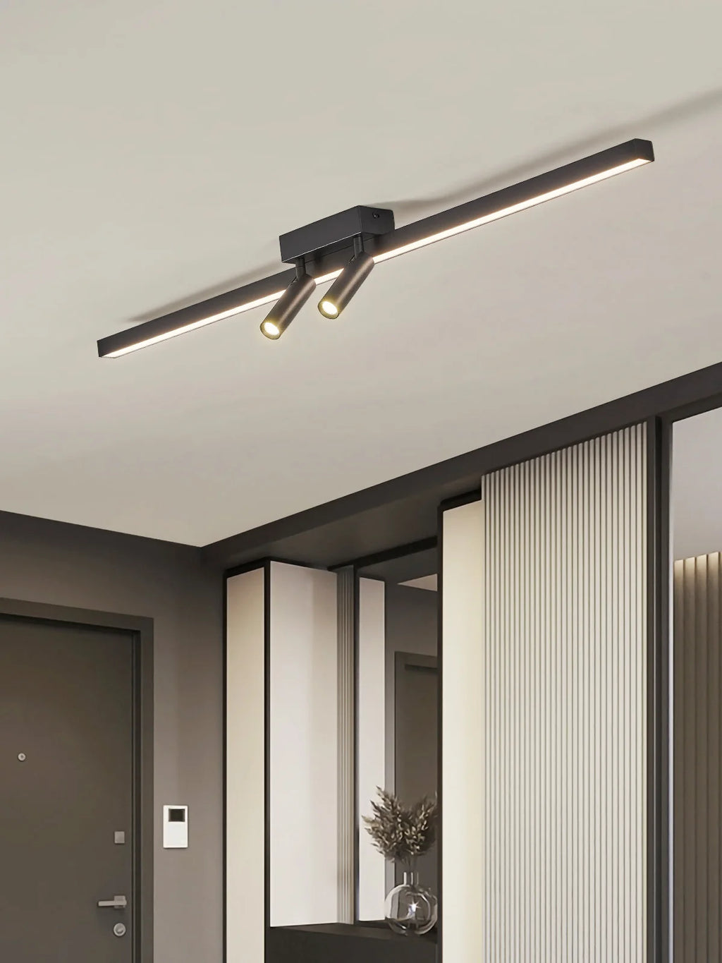 Ceiling Lamp Track Lighting, Black, White