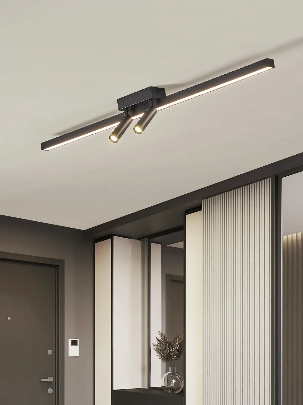Ceiling Lamp Track Lighting, Black, White