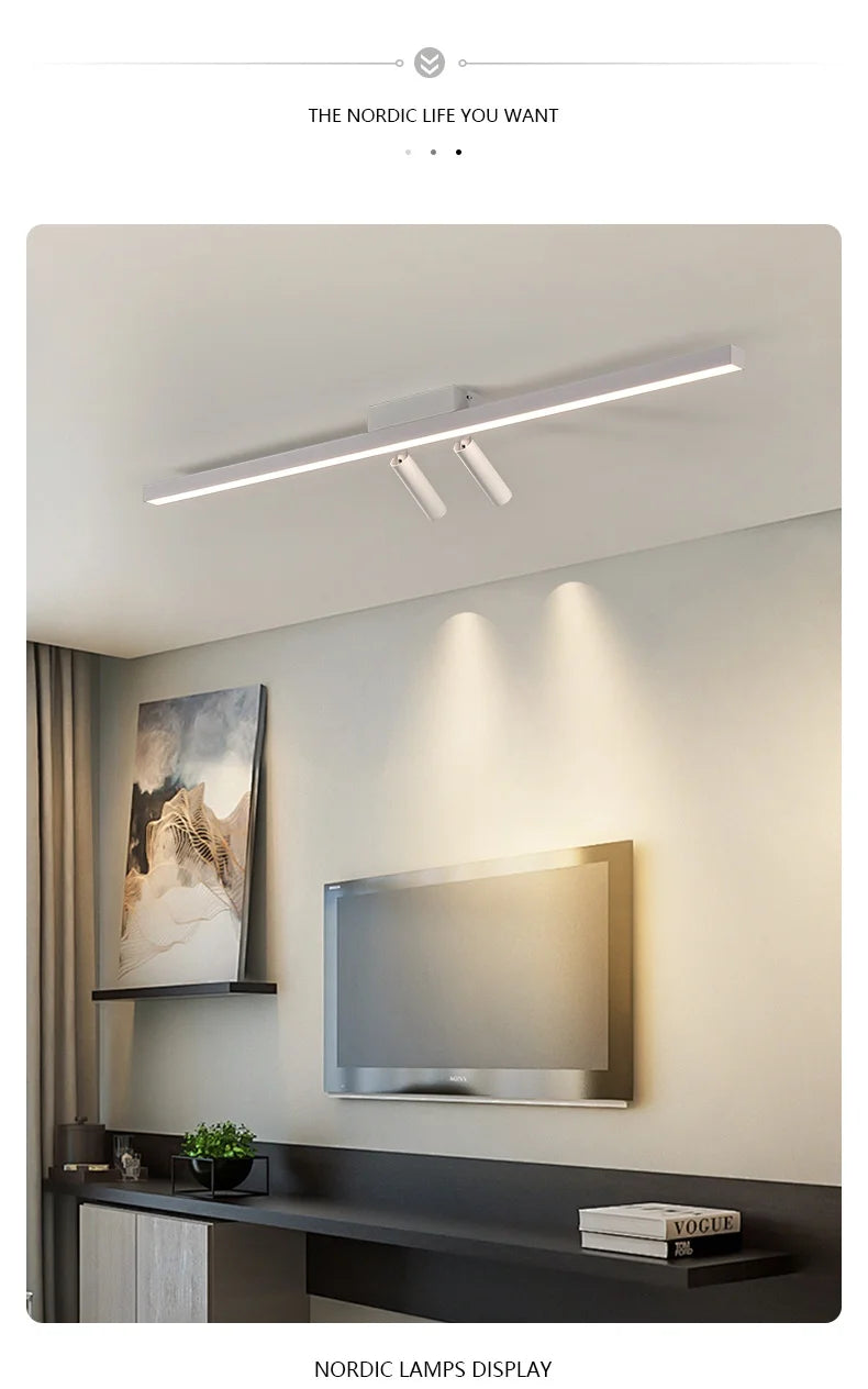 Ceiling Lamp Track Lighting, Black, White