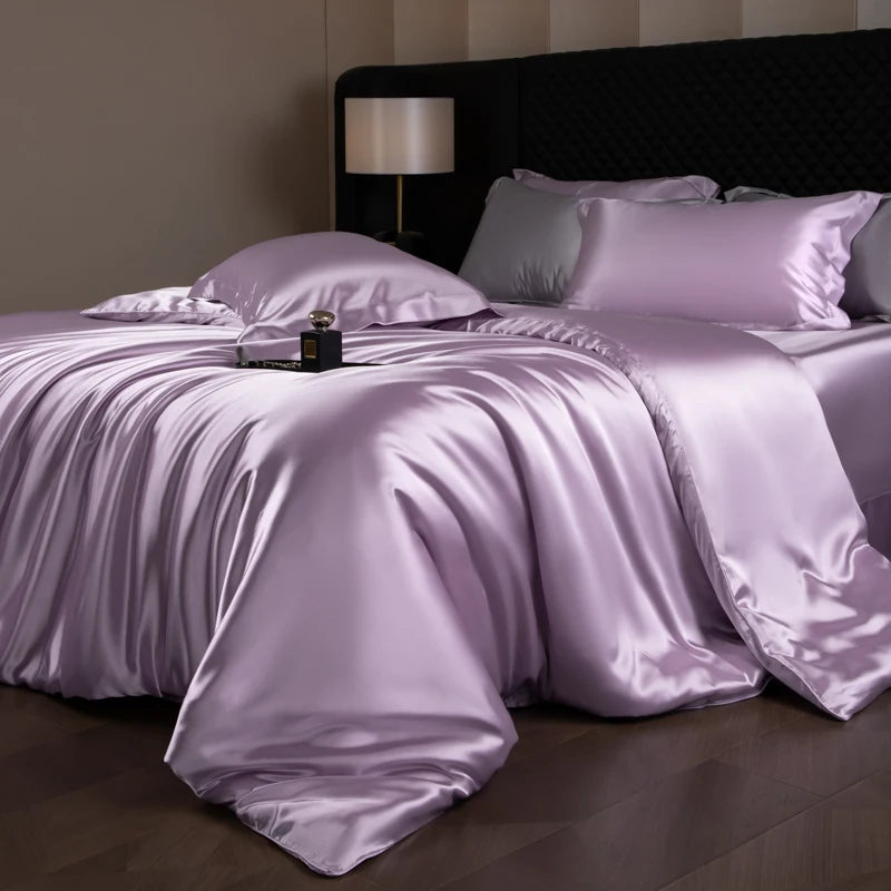 Silk Bedding Set, Duvet Cover, Fitted/Flat, Pillowcases