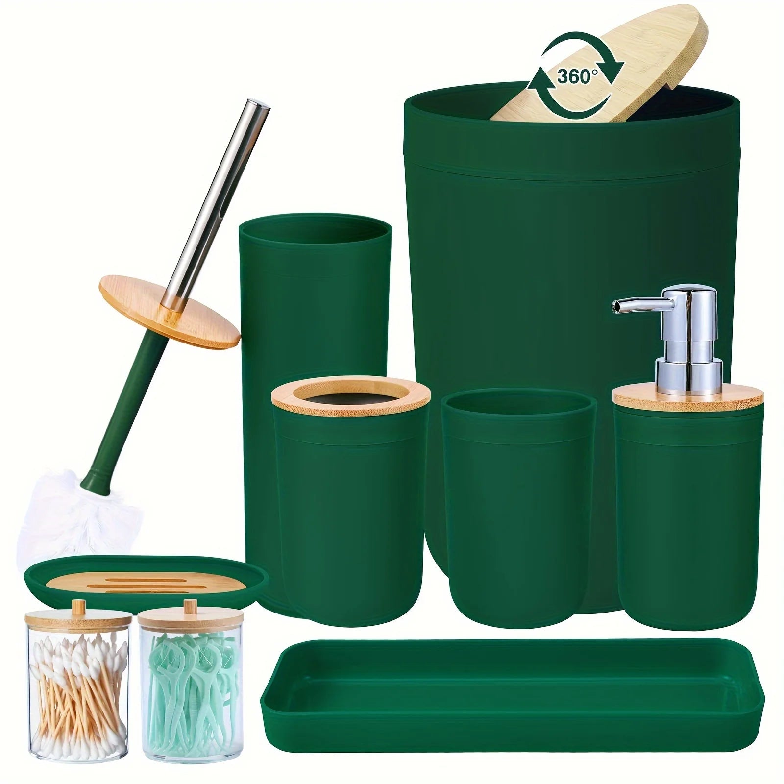 5 pcs/ 9 PCS Bathroom Accessories Set,   with Trash Can, Soap Dispenser and Toothbrush Holder