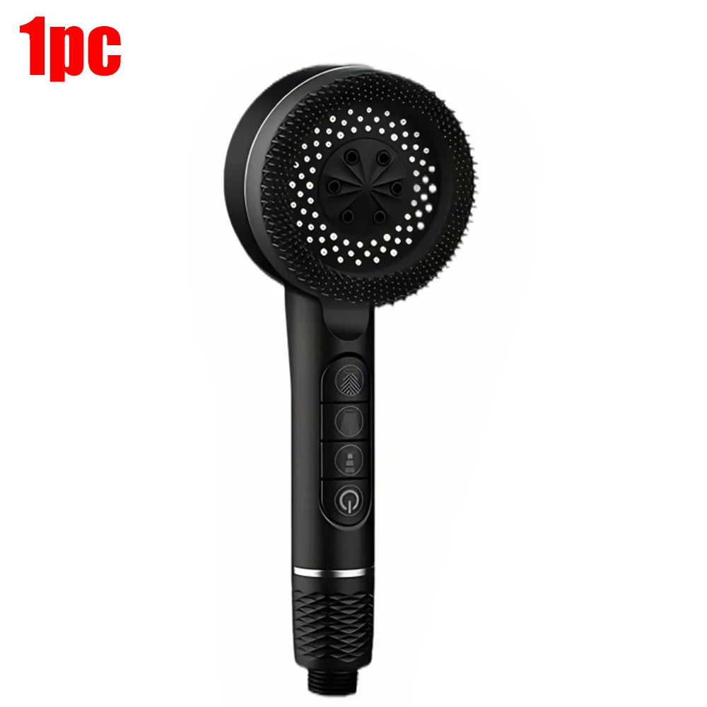 4 Modes Shower Head, Silicone Brush, High Pressure, Filter