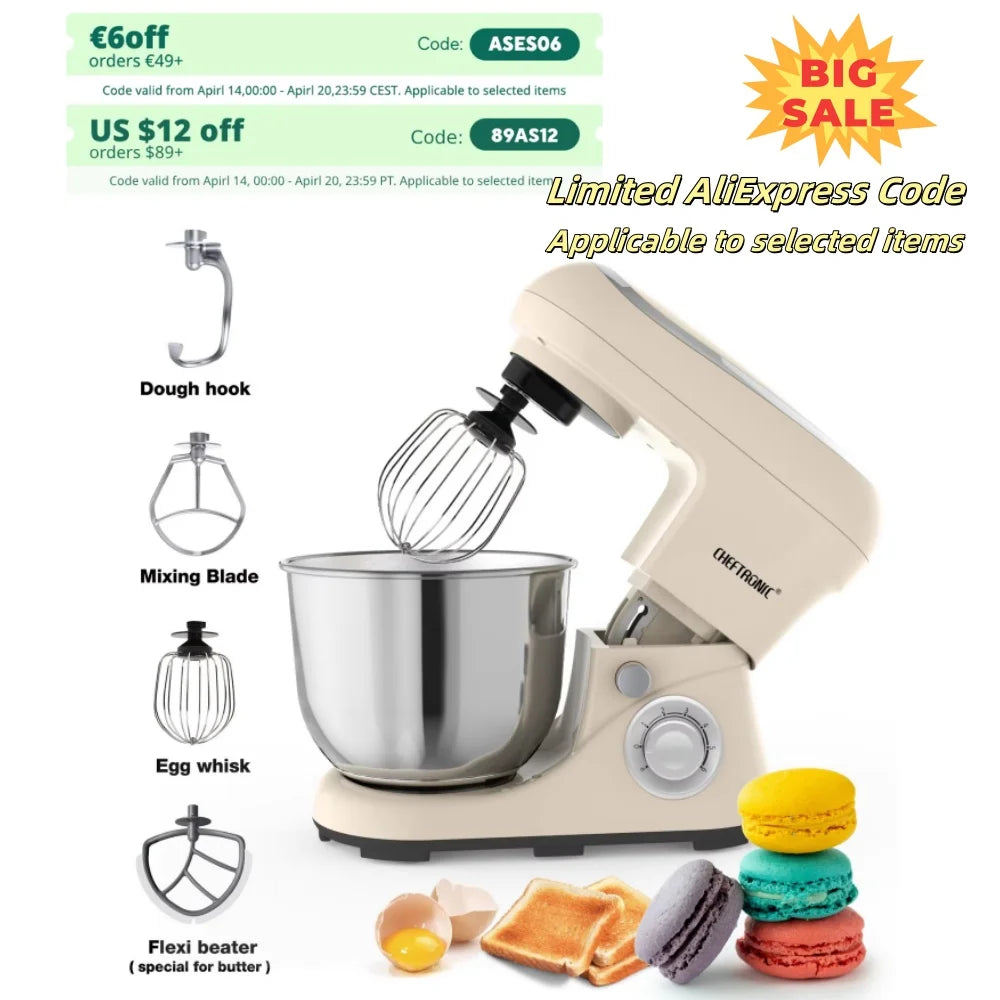 5Qt Stand Mixer, 6+P Speed, Food, Butter Beater