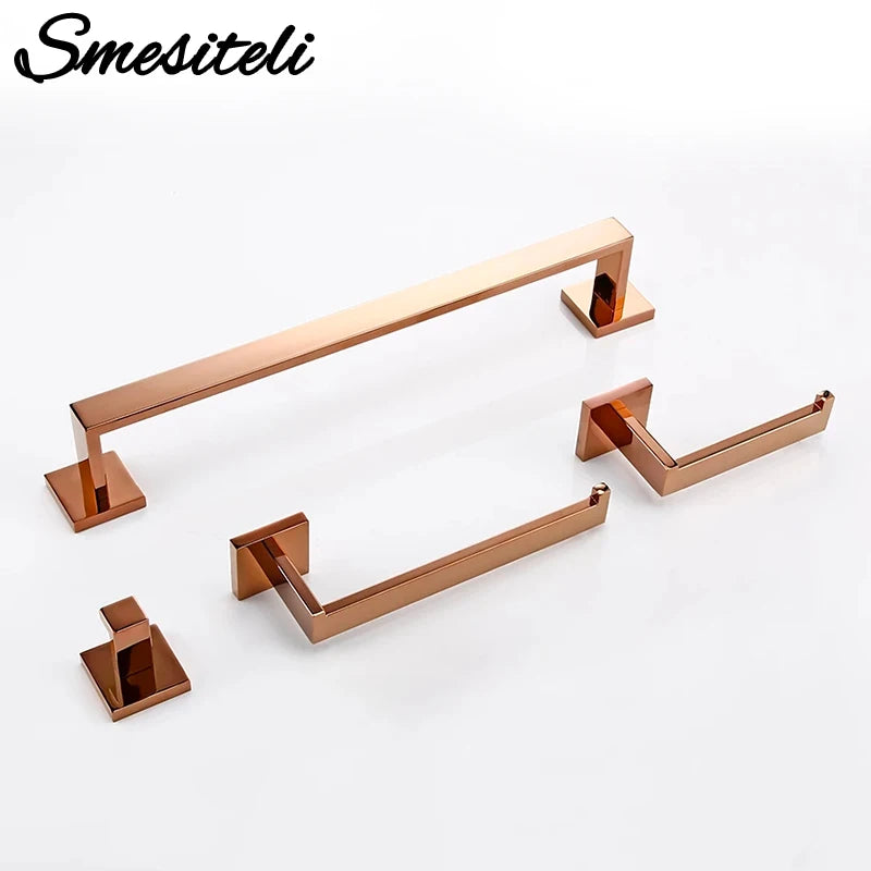 Rose Gold Bathroom Accessories Set