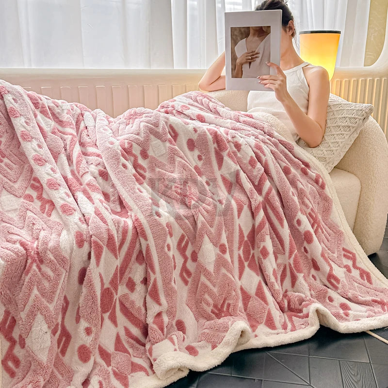 Fleece Blanket, Artificial Wool, Various Colors, Sizes