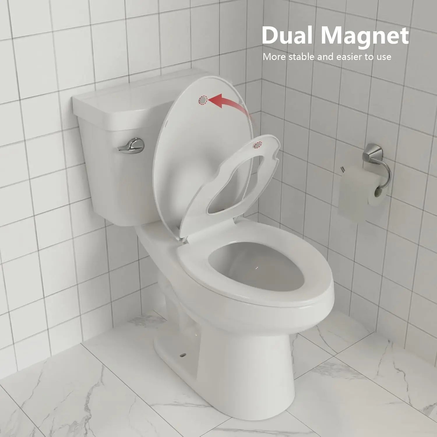 Elongated Toilet Seat, Quick Release-Attach, Soft Close