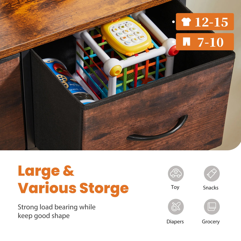 Dresser With 9-Fabric Storage Drawer, Wardrobe