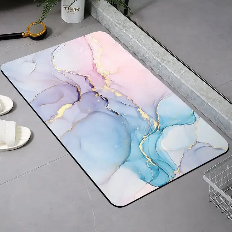 Marble Printed Floor Mat Bathtub Rug