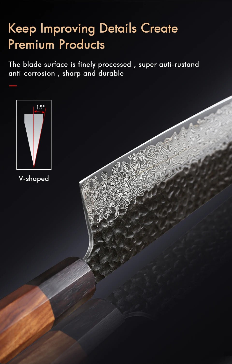 8.2-inch Japanese Chef Knife Handmade Damascus Steel
