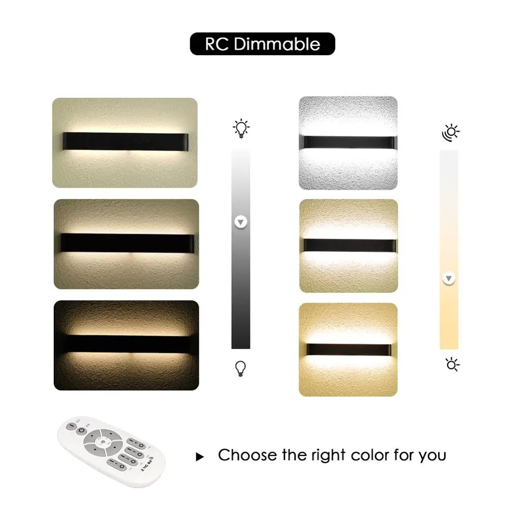 Dimmable Led Wall Lamp, Black, White, Silver