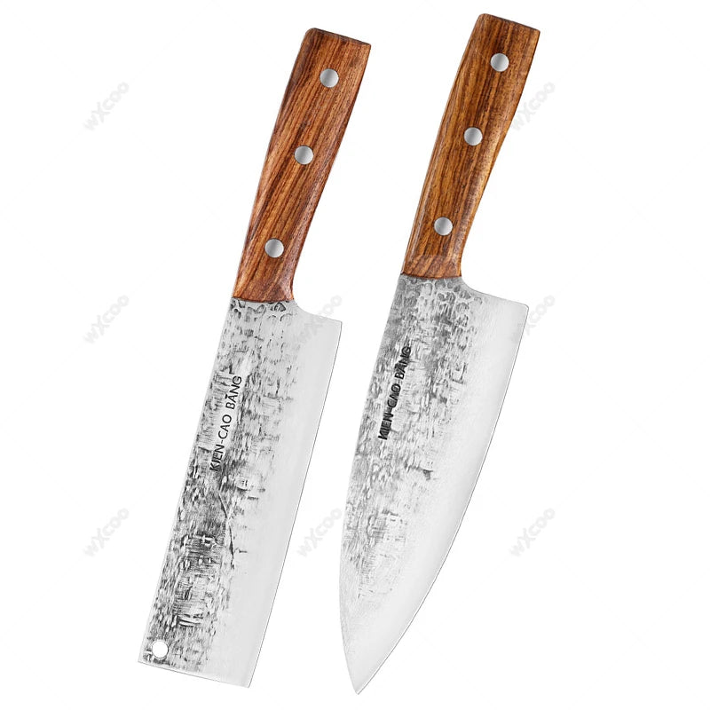 1-5pcs Japanese Kitchen Knives Set Stainless Steel Forged