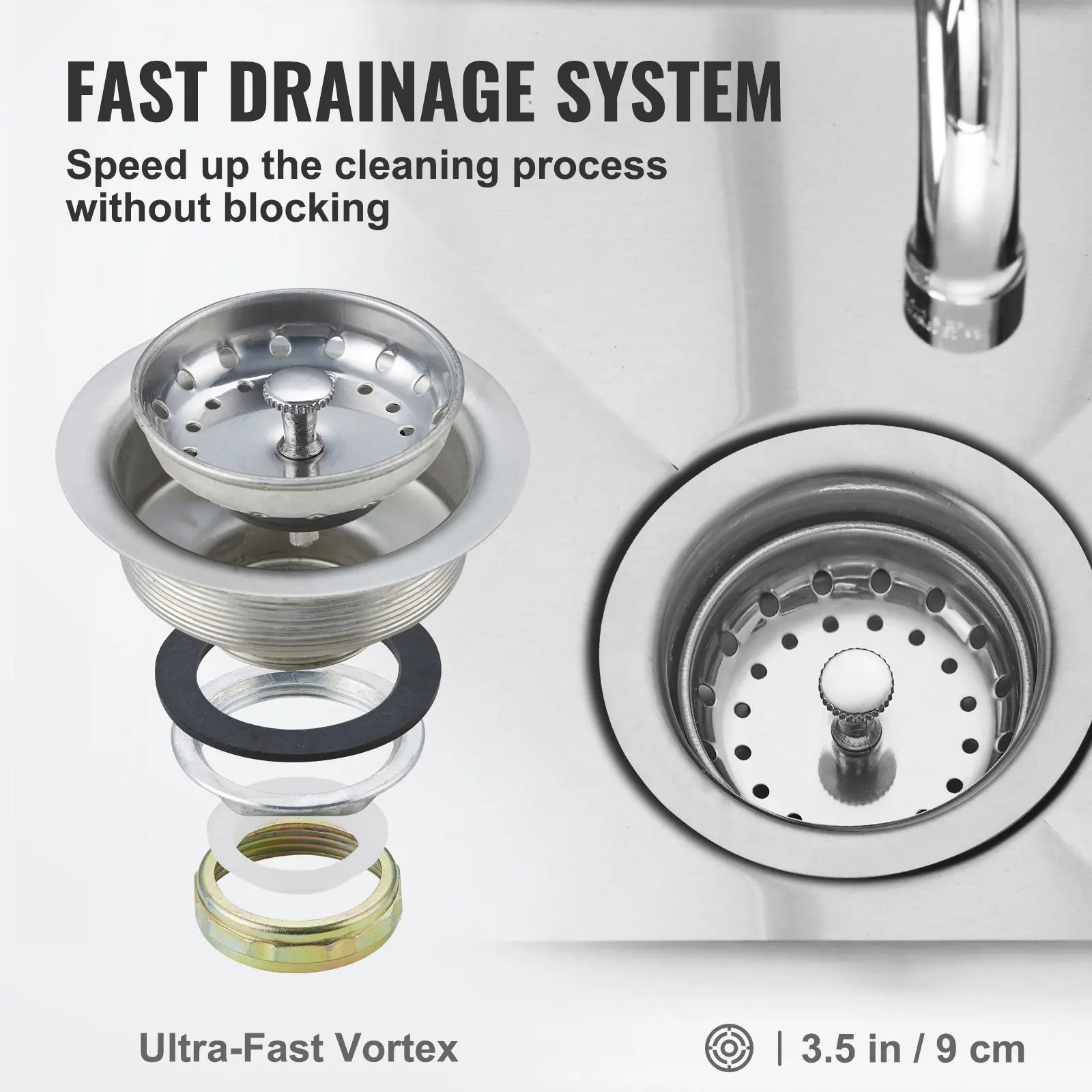 Kitchen Prep & Utility Sink w/Faucet