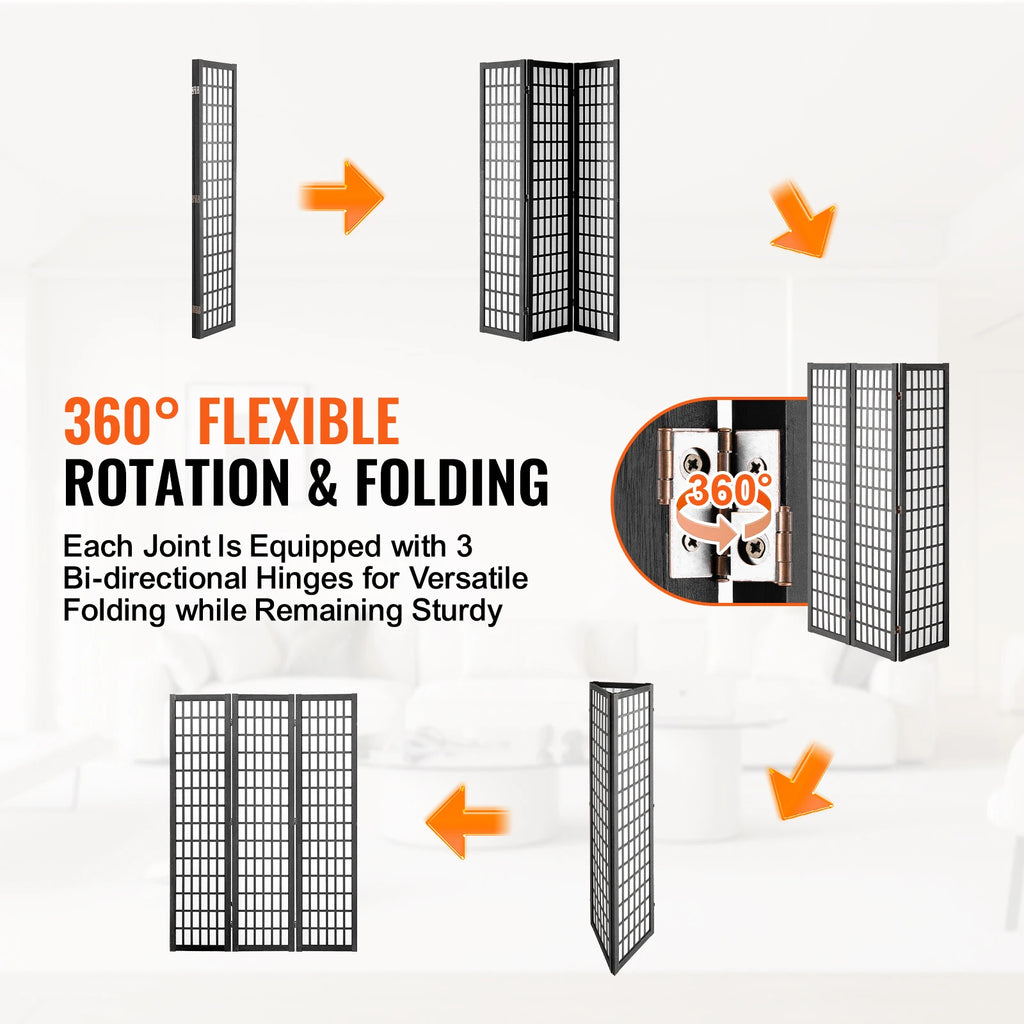 3 Panel Wood Folding Privacy Screen