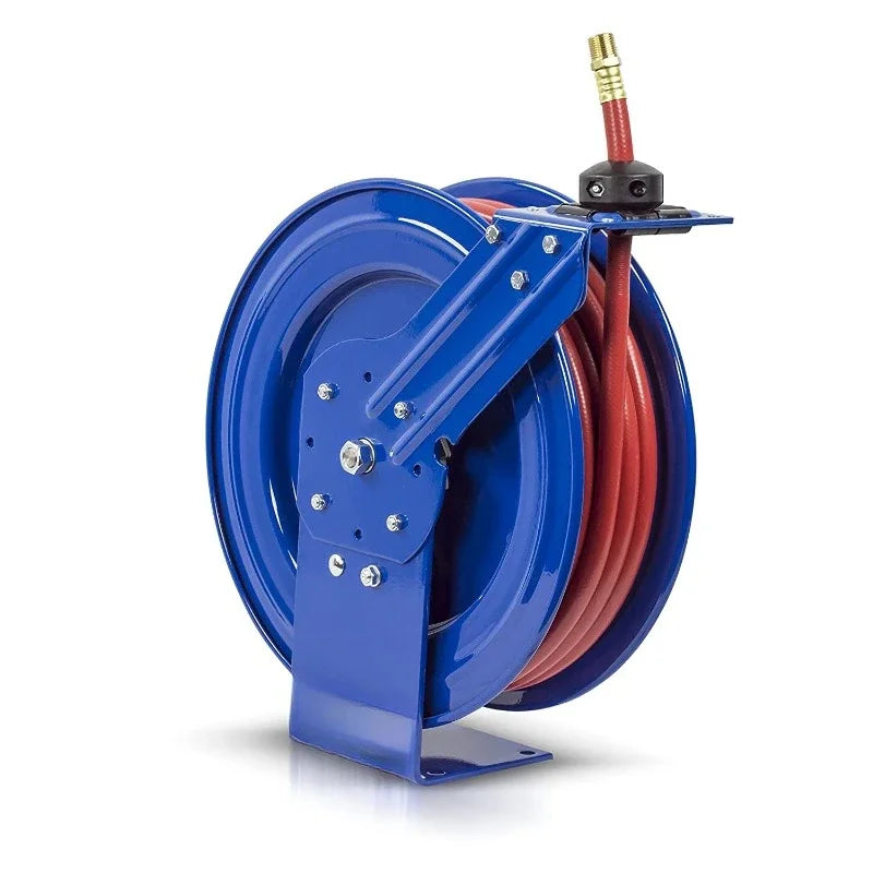 Retractable Air/Water Low-Pressure Hose Reel, 50' Capacity
