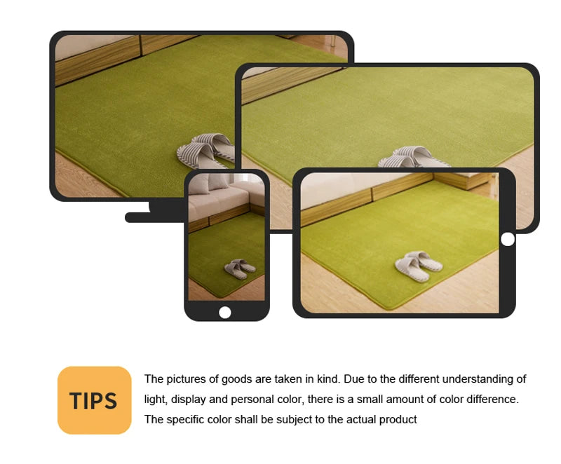 Oval Fluffy Plush Bedside Rugs, Moisture-Proof